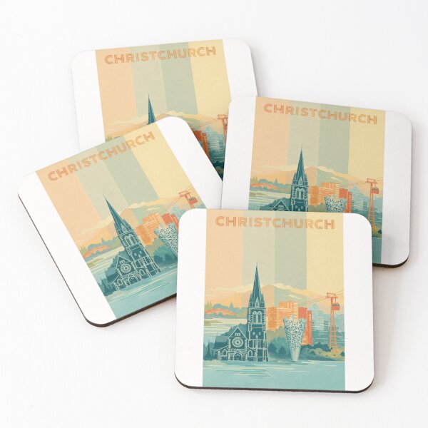 Item preview, Christchurch Cityscape with Gothic Cathedral and Mountains designed and sold by Places On Earth.