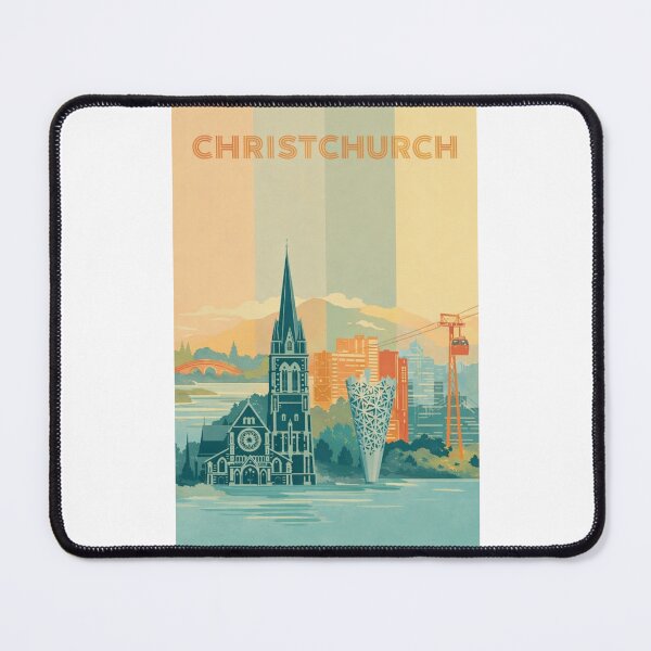 Item preview, Christchurch Cityscape with Gothic Cathedral and Mountains designed and sold by Places On Earth.