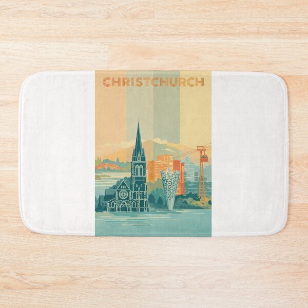Item preview, Christchurch Cityscape with Gothic Cathedral and Mountains designed and sold by Places On Earth.