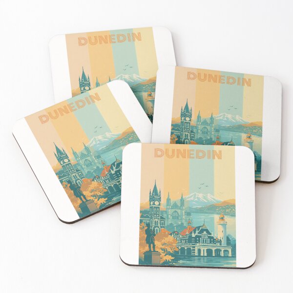 Item preview, Dunedin Cityscape Featuring Otago University Clocktower and First Church with Coastal Views designed and sold by Places On Earth.