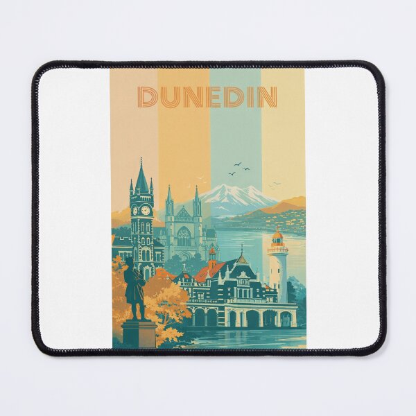 Item preview, Dunedin Cityscape Featuring Otago University Clocktower and First Church with Coastal Views designed and sold by Places On Earth.