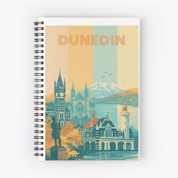 Item preview, Dunedin Cityscape Featuring Otago University Clocktower and First Church with Coastal Views designed and sold by Places On Earth.