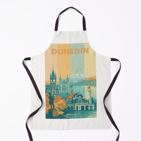 Item preview, Dunedin Cityscape Featuring Otago University Clocktower and First Church with Coastal Views designed and sold by Places On Earth.
