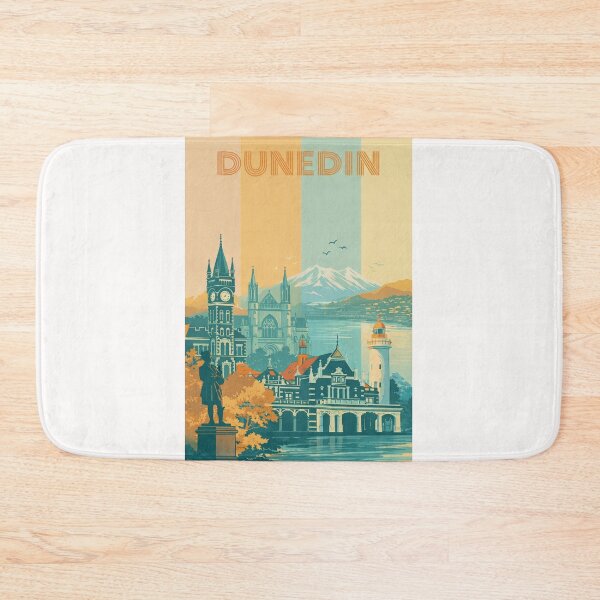 Item preview, Dunedin Cityscape Featuring Otago University Clocktower and First Church with Coastal Views designed and sold by Places On Earth.