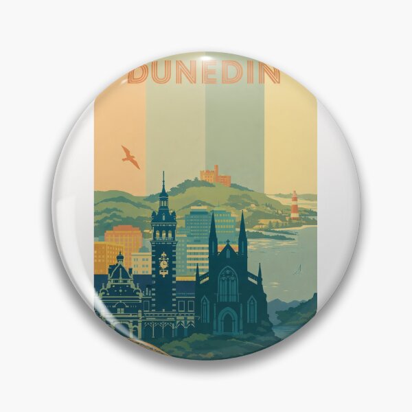 Item preview, Dunedin Skyline with Town Hall, Railway Station and Signal Hill Views designed and sold by Places On Earth.