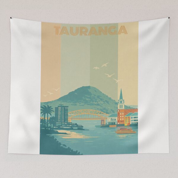Item preview, Tauranga Waterfront with Mount Maunganui and Bridge at Sunset designed and sold by Places On Earth.