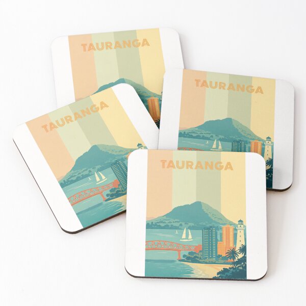 Item preview, Tauranga Cityscape with Mount Maunganui and Lighthouse on the Shoreline designed and sold by Places On Earth.