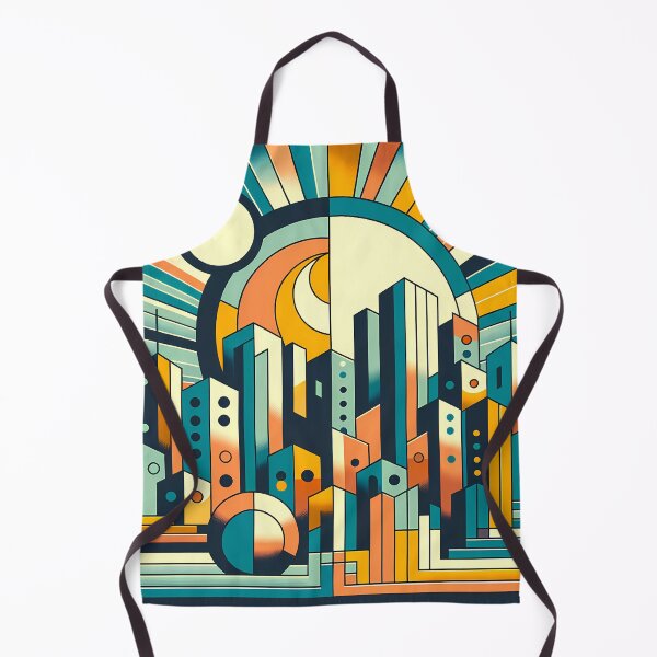Item preview, Geometric City Skyline with Sunburst designed and sold by InkSmithery.