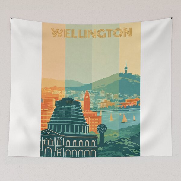 Item preview, Wellington City Skyline with the Beehive, Cable Car and Mount Victoria in the Background designed and sold by Places On Earth.