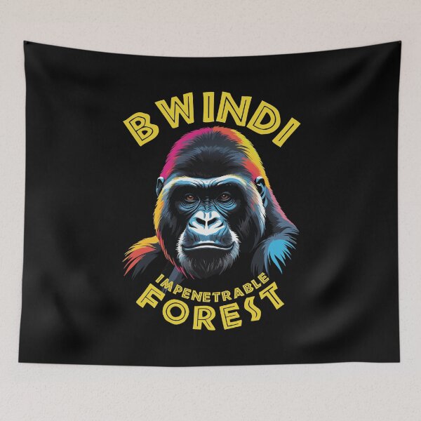 Item preview, Colorful Gorilla Portrait - Bwindi Impenetrable Forest designed and sold by TMBTM.