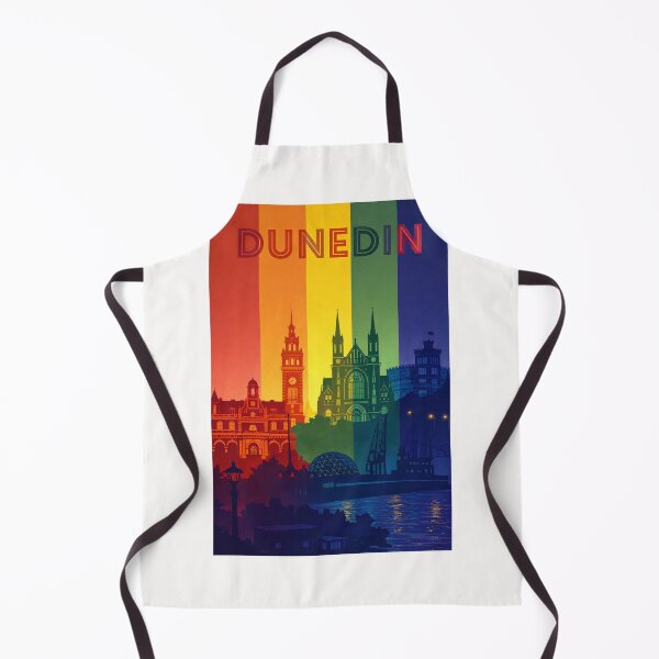 Item preview, Dunedin Landmark Skyline with Rainbow Colours and Historic Architecture designed and sold by Places On Earth.