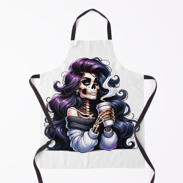 Item preview, Skeleton Girl Drinking Coffee Aesthetic Gothic Art designed and sold by Lulunza.