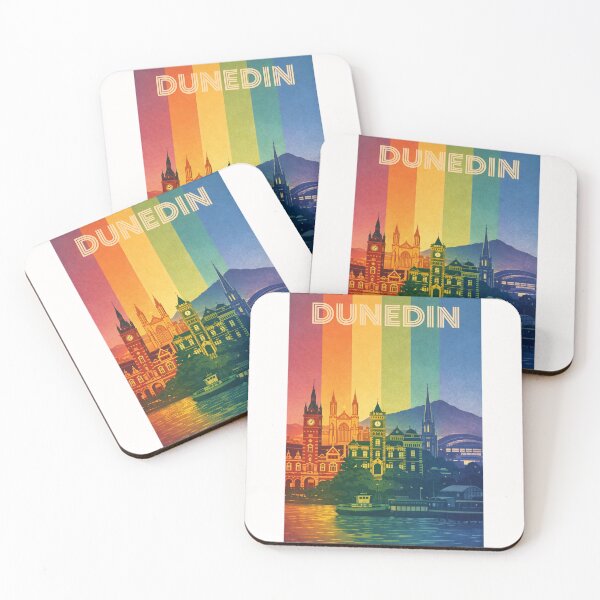 Item preview, Dunedin Colourful Waterfront with Historic Town Hall and Cathedral View designed and sold by Places On Earth.