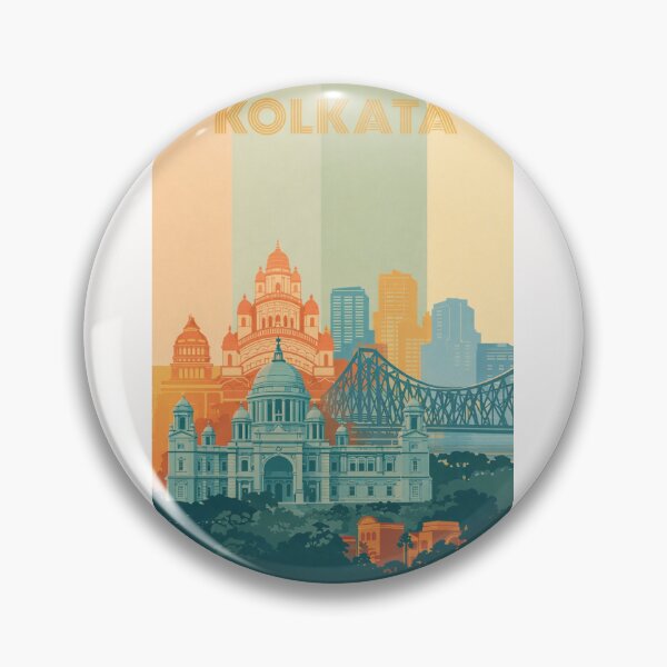 Item preview, Kolkata Cityscape Featuring Victoria Memorial and Howrah Bridge at Dusk designed and sold by Places On Earth.