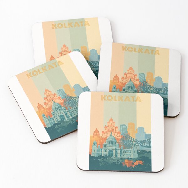 Item preview, Kolkata Cityscape Featuring Victoria Memorial and Howrah Bridge at Dusk designed and sold by Places On Earth.