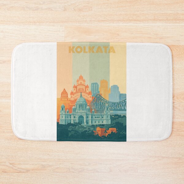 Item preview, Kolkata Cityscape Featuring Victoria Memorial and Howrah Bridge at Dusk designed and sold by Places On Earth.