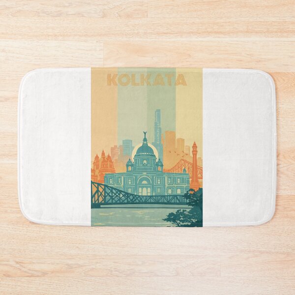Item preview, Kolkata Skyline with Victoria Memorial, Temples and City Buildings designed and sold by Places On Earth.