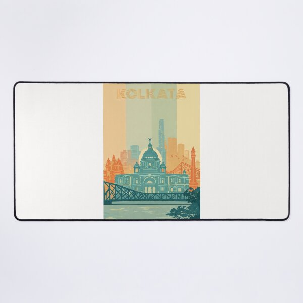 Item preview, Kolkata Skyline with Victoria Memorial, Temples and City Buildings designed and sold by Places On Earth.