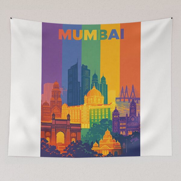 Item preview, Mumbai Cityscape with Gateway of India, Taj Hotel, and Bandra-Worli Sea Link designed and sold by Places On Earth.