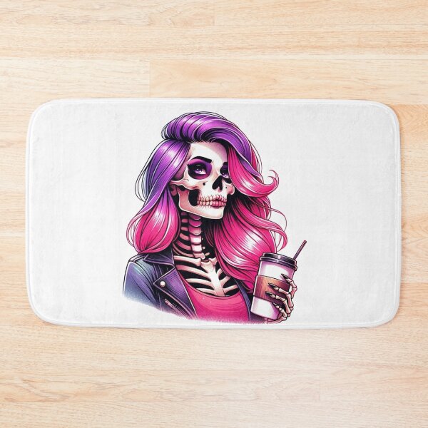 Item preview, Pink Skeleton Girl Coffee Dark Feminine Illustration designed and sold by Lulunza.