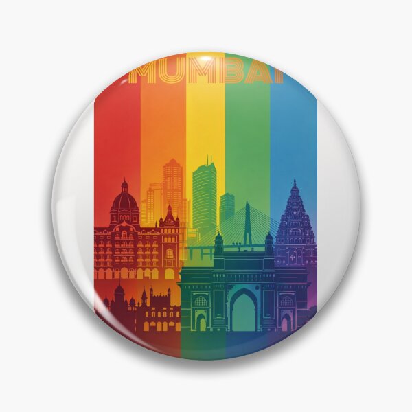 Item preview, Mumbai Rainbow Skyline with Sea Link, Gateway of India and Heritage Hotels designed and sold by Places On Earth.