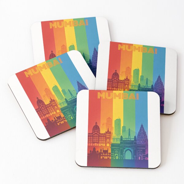 Item preview, Mumbai Rainbow Skyline with Sea Link, Gateway of India and Heritage Hotels designed and sold by Places On Earth.