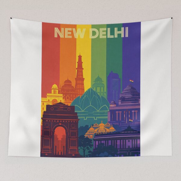 Item preview, New Delhi Cityscape Featuring India Gate, Parliament and Lotus Temple designed and sold by Places On Earth.