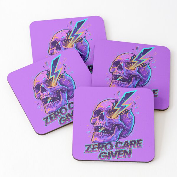 Item preview, Zero Care Given Neon Skull – Urban Power Streetwear designed and sold by Maximilianos.