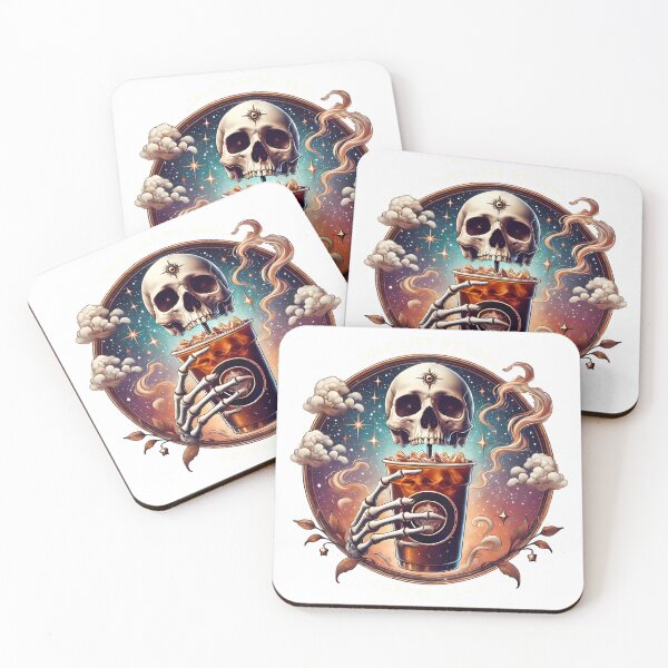 Item preview, Mystic Skull In Coffee Cup Dark Fantasy Illustration designed and sold by Lulunza.