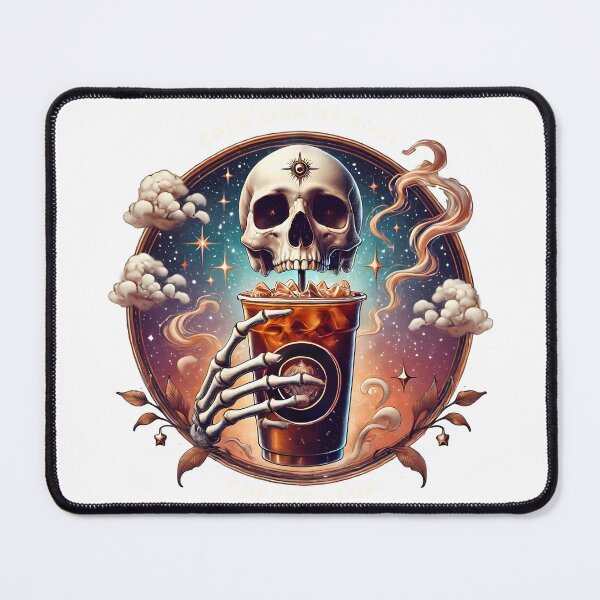 Item preview, Mystic Skull In Coffee Cup Dark Fantasy Illustration designed and sold by Lulunza.