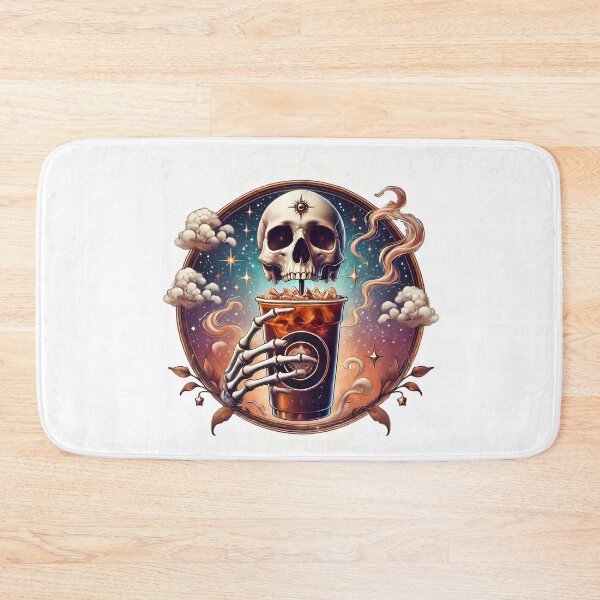 Item preview, Mystic Skull In Coffee Cup Dark Fantasy Illustration designed and sold by Lulunza.