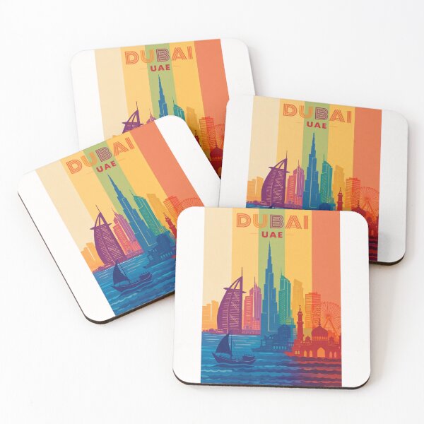 Item preview, Dubai Skyline Featuring Burj Khalifa, Burj Al Arab and Waterfront Landmarks designed and sold by Places On Earth.