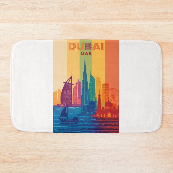 Item preview, Dubai Skyline Featuring Burj Khalifa, Burj Al Arab and Waterfront Landmarks designed and sold by Places On Earth.
