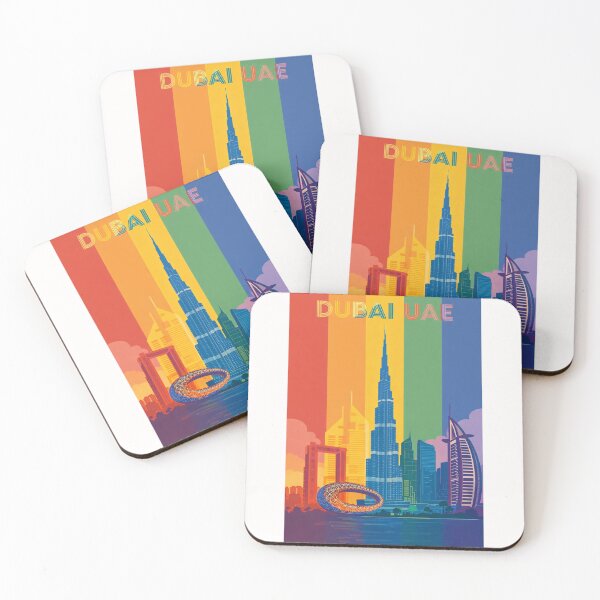 Item preview, Dubai Rainbow Cityscape with Burj Khalifa, Dubai Frame and Burj Al Arab designed and sold by Places On Earth.