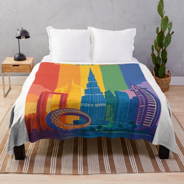 Item preview, Dubai Rainbow Cityscape with Burj Khalifa, Dubai Frame and Burj Al Arab designed and sold by Places On Earth.