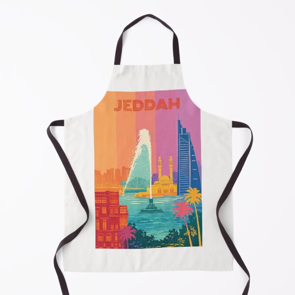 Item preview, Jeddah Waterfront Scene with King Fahd Fountain and Mosque Silhouette designed and sold by Places On Earth.