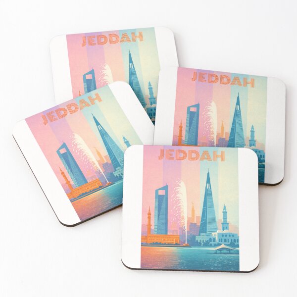 Item preview, Jeddah Modern Skyline with Fountain, Mosques and Skyscrapers designed and sold by Places On Earth.