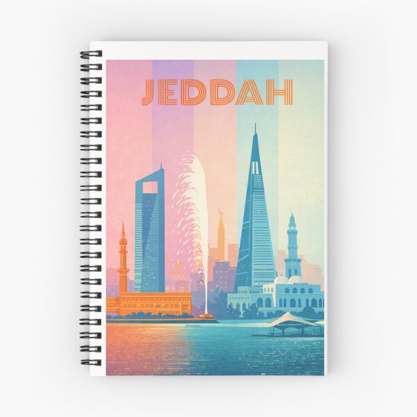 Item preview, Jeddah Modern Skyline with Fountain, Mosques and Skyscrapers designed and sold by Places On Earth.