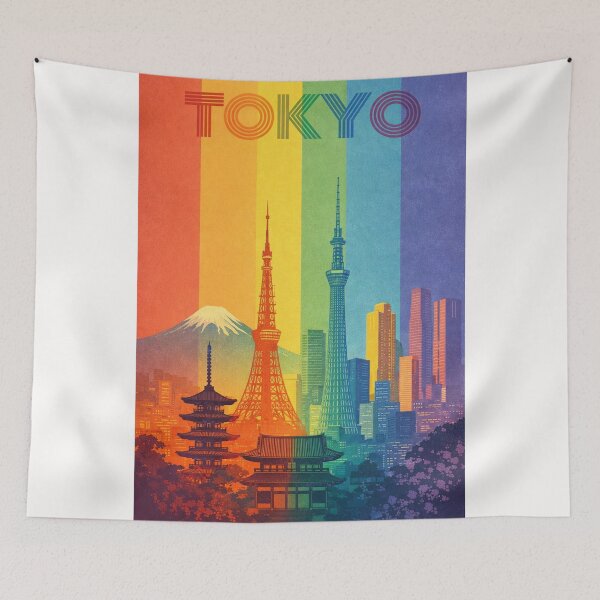 Item preview, Tokyo Skyline Featuring Skytree, Tokyo Tower and Mount Fuji Backdrop designed and sold by Places On Earth.