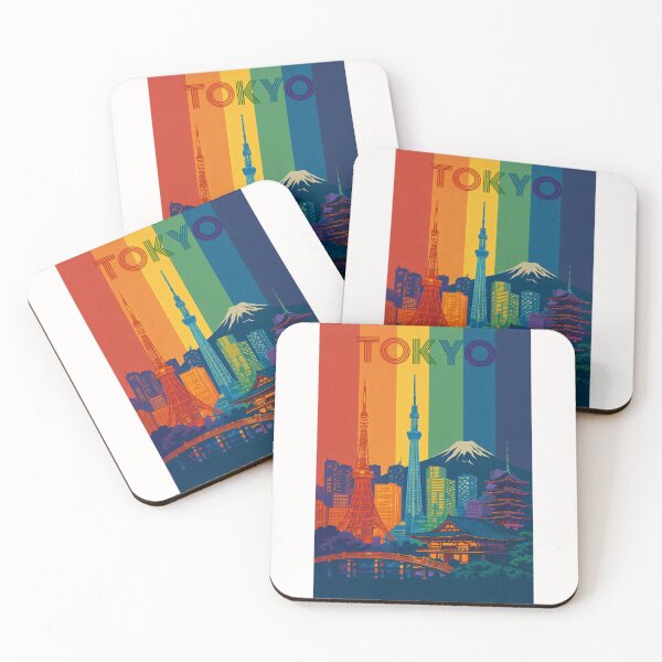 Item preview, Tokyo Rainbow Cityscape with Skytree, Tokyo Tower and Traditional Temples designed and sold by Places On Earth.