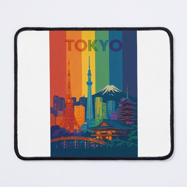 Item preview, Tokyo Rainbow Cityscape with Skytree, Tokyo Tower and Traditional Temples designed and sold by Places On Earth.
