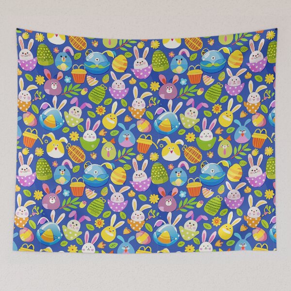 Item preview, Whimsical Easter Bunnies in Colorful Egg Shells Pattern designed and sold by Jirada.