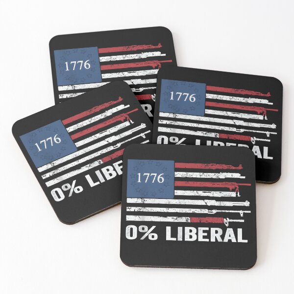 Item preview, 0% Liberal Zero Percent - Funny Pro Gun USA Guns Flag designed and sold by THREE LITTLE BEANS.