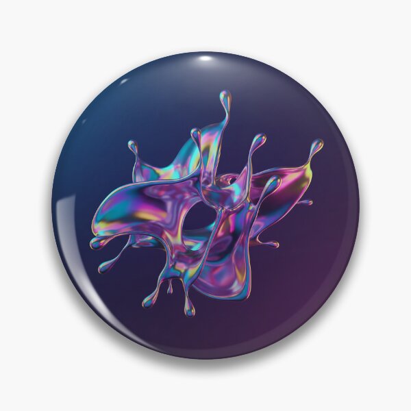 Item preview, multi-color holographic liquid chrome splash, flowing metallic texture, neon reflections, glossy abstract shape, futuristic trend design  designed and sold by AwesomeArtist26.