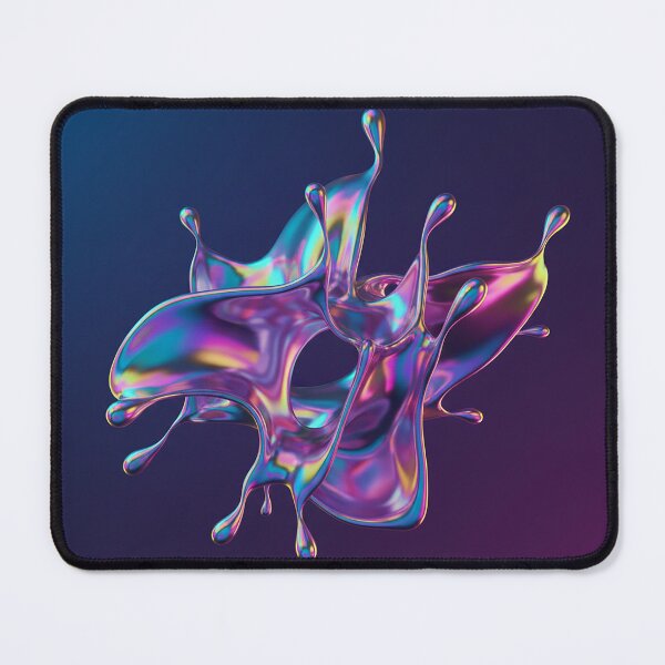 Item preview, multi-color holographic liquid chrome splash, flowing metallic texture, neon reflections, glossy abstract shape, futuristic trend design designed and sold by AwesomeArtist26.