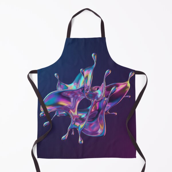 Item preview, multi-color holographic liquid chrome splash, flowing metallic texture, neon reflections, glossy abstract shape, futuristic trend design  designed and sold by AwesomeArtist26.
