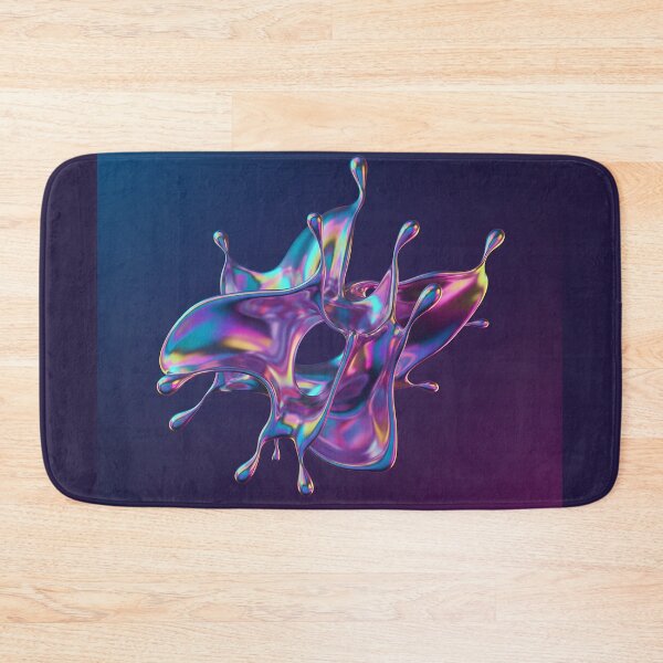 Item preview, multi-color holographic liquid chrome splash, flowing metallic texture, neon reflections, glossy abstract shape, futuristic trend design  designed and sold by AwesomeArtist26.
