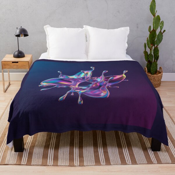 Item preview, multi-color holographic liquid chrome splash, flowing metallic texture, neon reflections, glossy abstract shape, futuristic trend design  designed and sold by AwesomeArtist26.