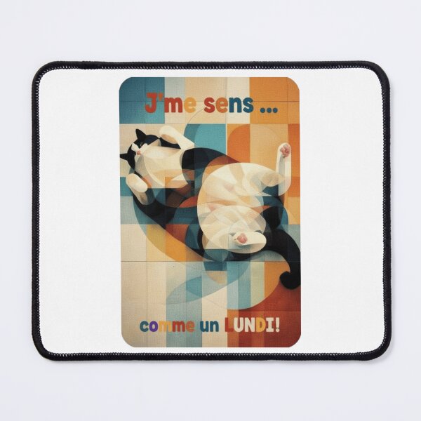 Item preview, Lazy Geometric Cat "I Feel Like a Monday" Funny Art designed and sold by JonathanP514.