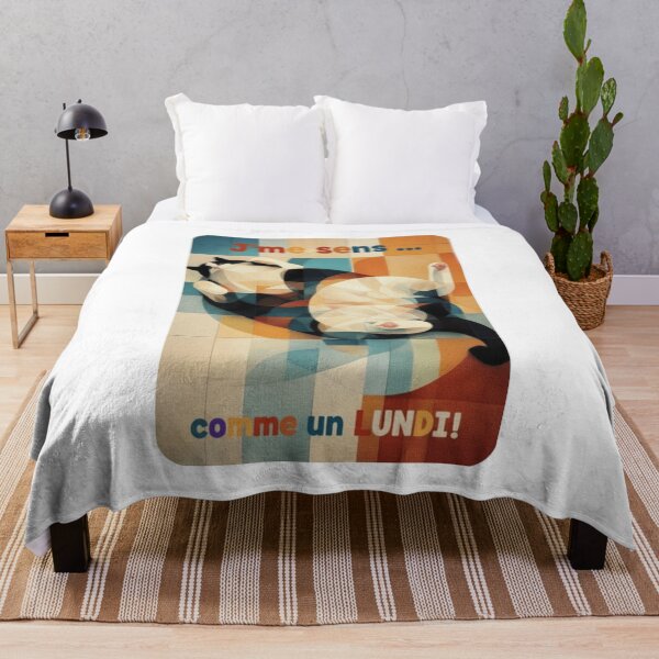 Item preview, Lazy Geometric Cat "I Feel Like a Monday" Funny Art designed and sold by JonathanP514.